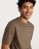 image 1 of The F&F Edit Supima® Cotton Striped Short Sleeved T-Shirt in Tobacco