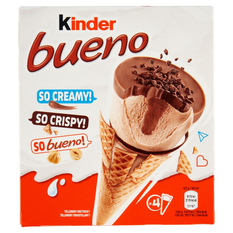 image 1 of Kinder Bueno Hazelnut-Flavoured Ice Cream 4 pcs 360ml