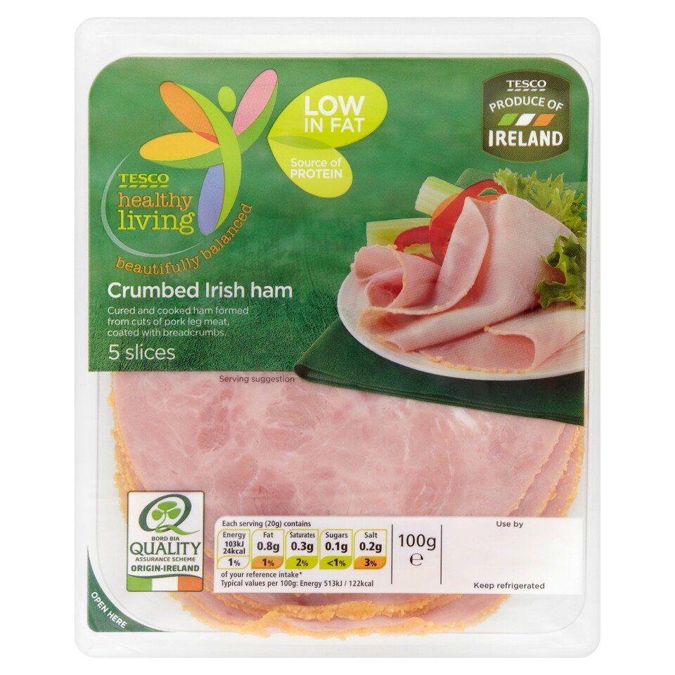 Tesco Light Choices Crumbed Ham 100G Tesco Groceries