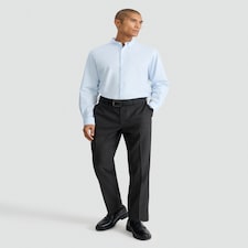 F&F Regular Fit Stretch Button Down Collar Formal Shirt in Blue