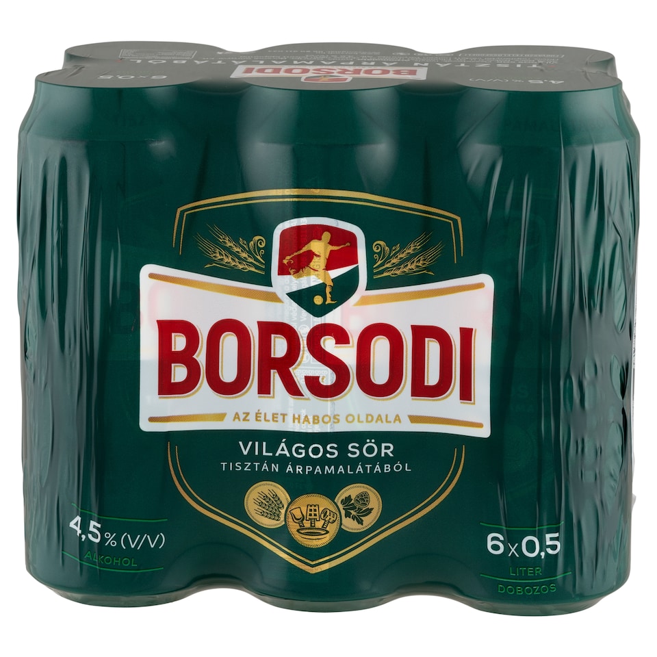 Borsodi világos sör 4,5% 6 x 0,5 l  1. kép