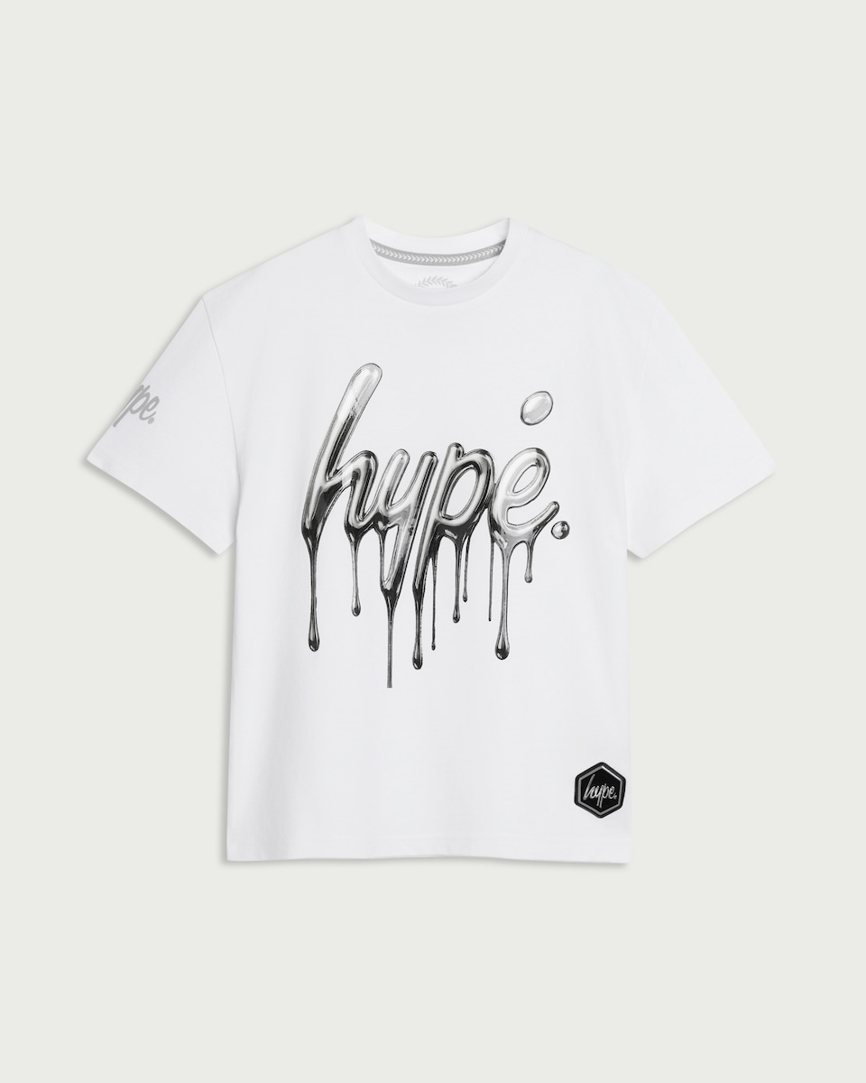 image 1 of Hype Pure Cotton Slogan T-Shirt in White