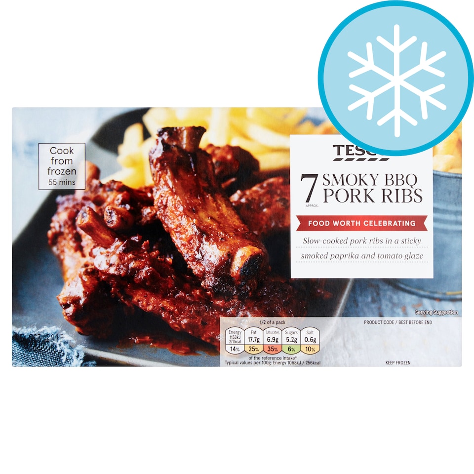 Tesco 7 Smoky Bbq Pork Ribs 400G