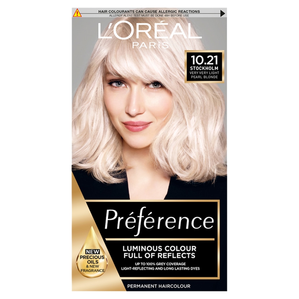 image 1 of L'Oreal Paris Preference 10.21 Stockholm Very Light Pearl Blonde Permanent Hair Dye