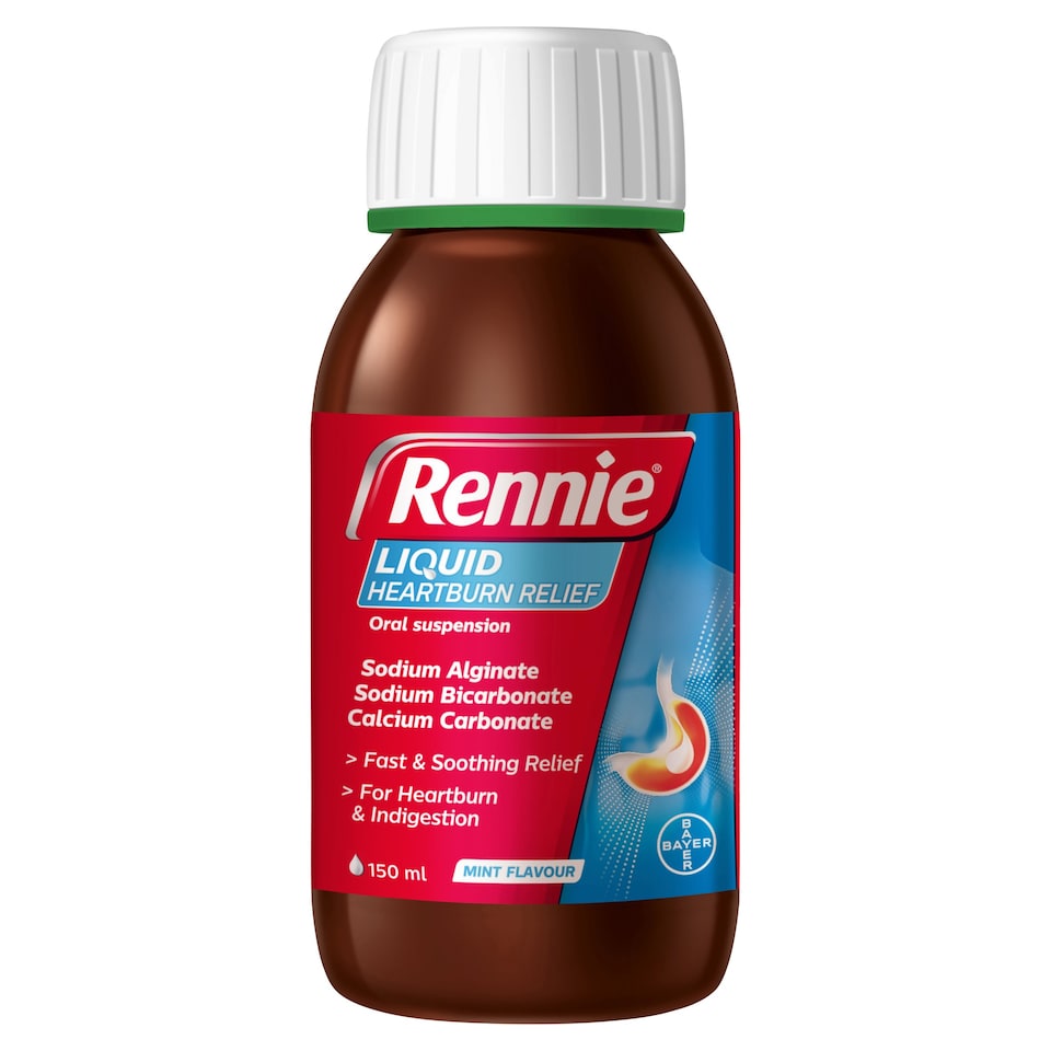 Rennie Liquid Heartburn & Indigestion Relief Peppermint Flavour 150ml