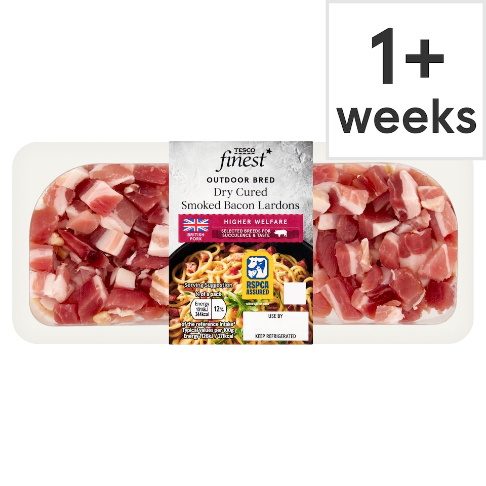 Tesco Finest Dry Cure Bacon Lardons 180G