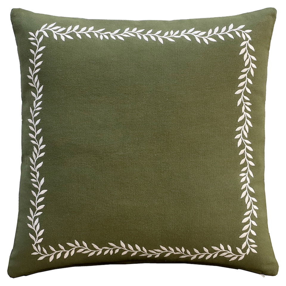 F&F Green Floral Border Cushion 45x45cm