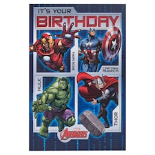 Carlton Birthday Card It's Your Birthday Marvel Avengers