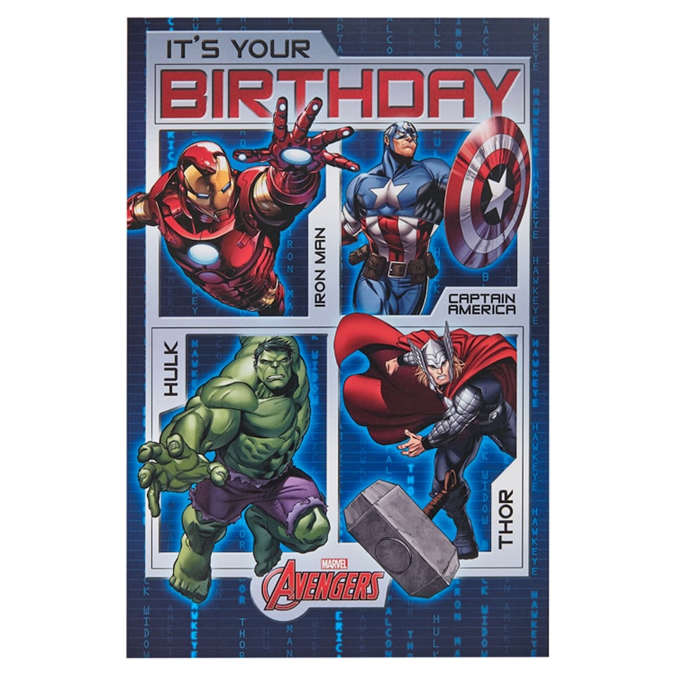 Carlton Birthday Card It's Your Birthday Marvel Avengers