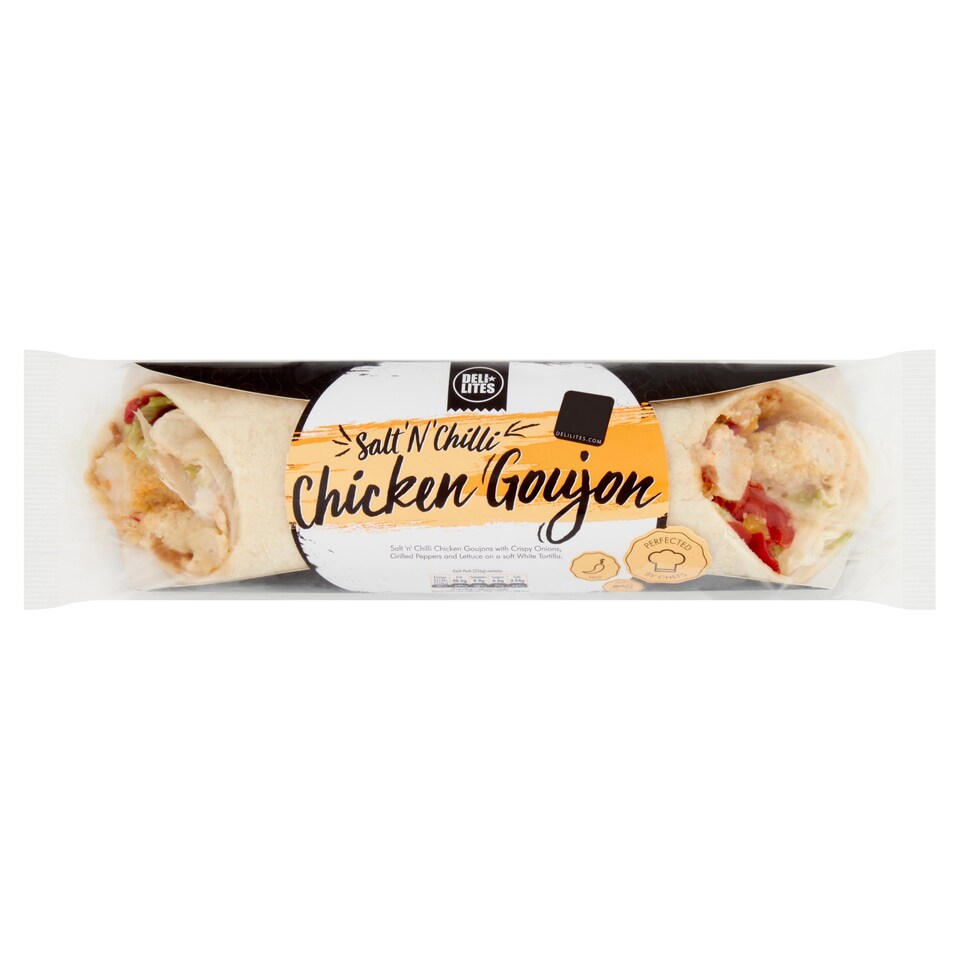 Deli Lites Salt 'N' Chilli Chicken Goujon Wrap 236G Tesco Groceries