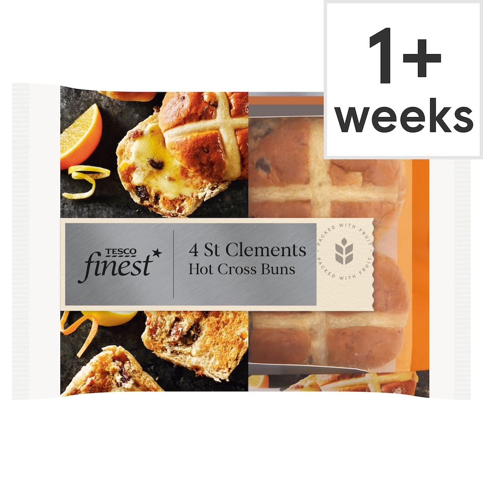 Tesco Finest Hot Cross Buns - 4 St Clements