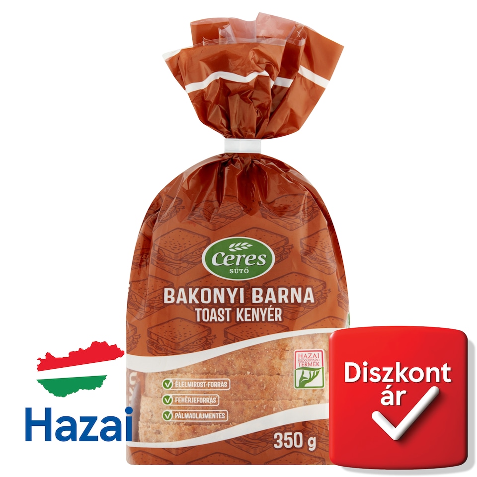Ceres Bakonyi barna toast kenyér 350 g  1. kép