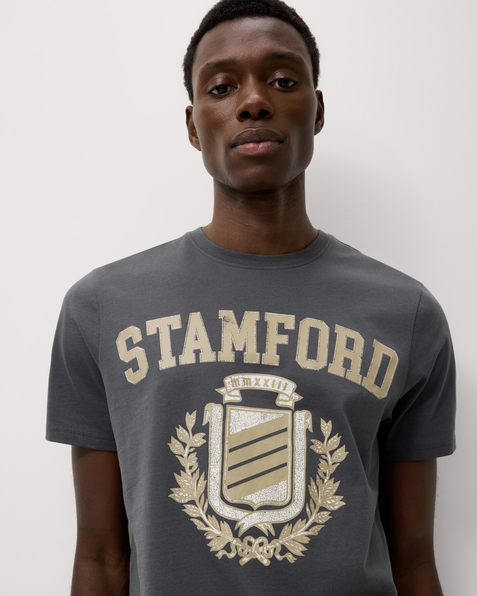 image 1 of F&F Pure Cotton Stamford T-Shirt in Stone