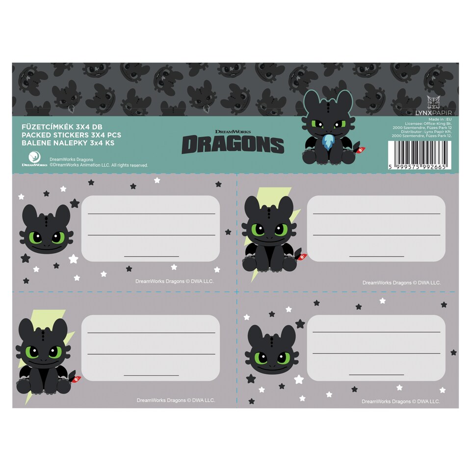 Lynx Dragons Packed Stickers 3 x 4 pcs