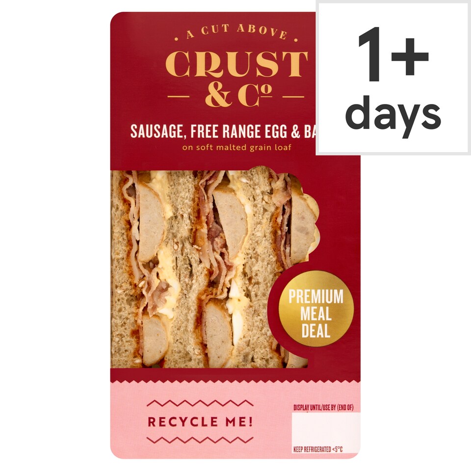 Crust & Co Sausage, Free Range Egg & Bacon Sandwich 272g