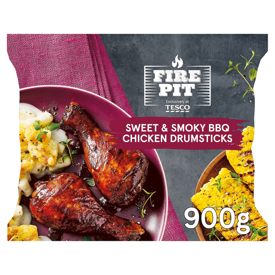 Tesco Fire Pit Sweet and Smoky BBQ Chicken Drumsticks 900g