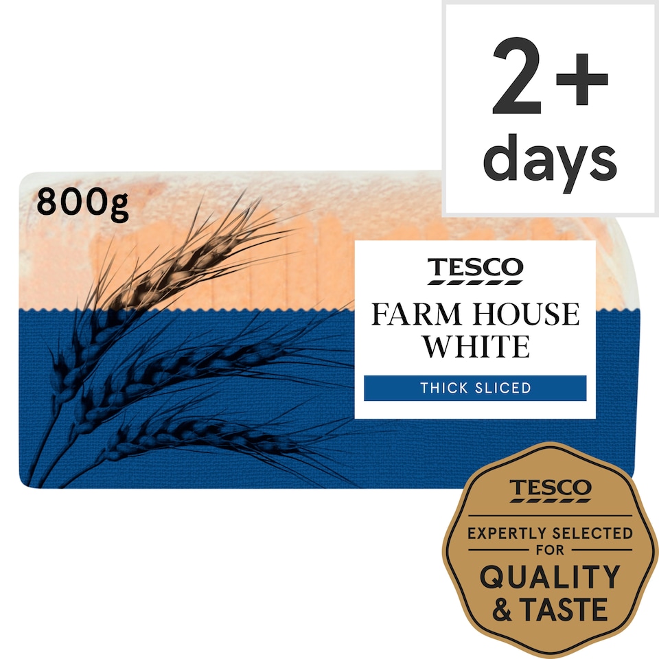 Tesco Farmhouse Thick Sliced White Bread 800g