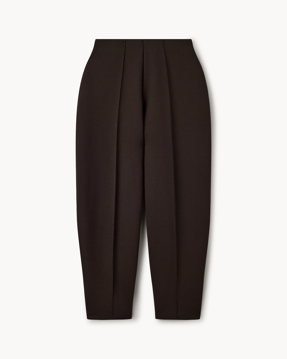 image 1 of F&F Scuba Barrel Leg Co-ord Trousers in Chocolate