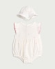 image 1 of F&F Baby 2-Piece Pure Cotton Textured Romper and Hat Set in White