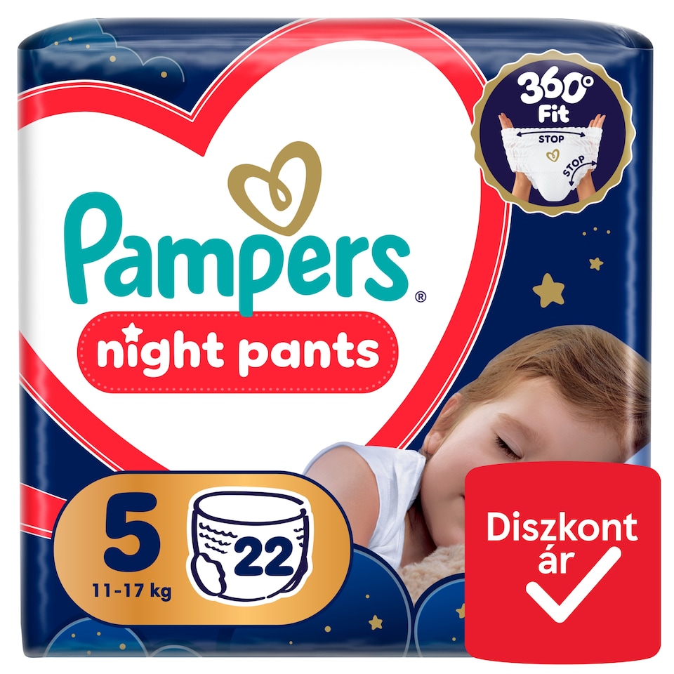image 1 of Pampers Night Nappy Pants Size 5, 22 Nappies, 11kg-17kg