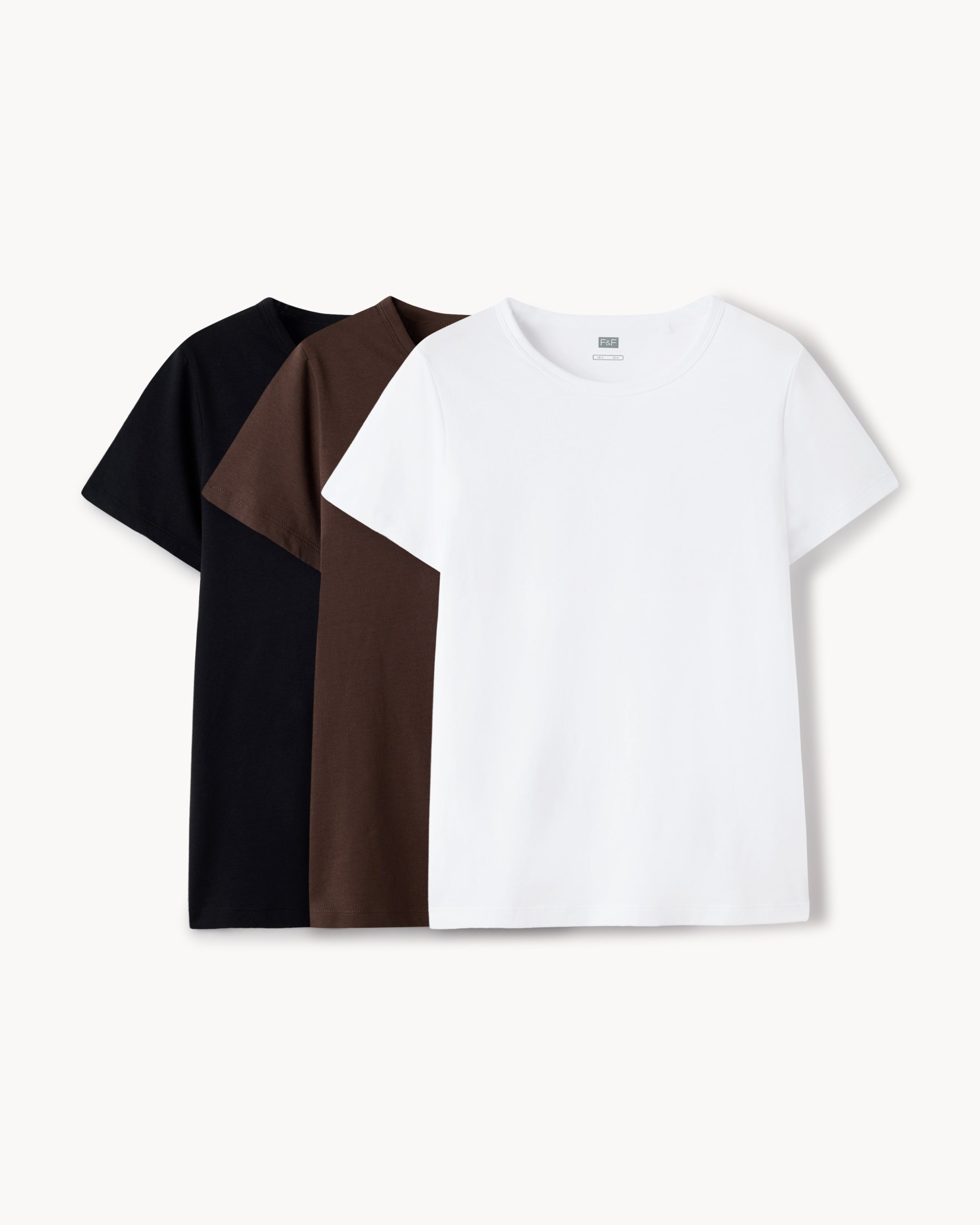 F&F 3-Pack Pure Cotton Short Sleeved T-Shirts in Multi Black