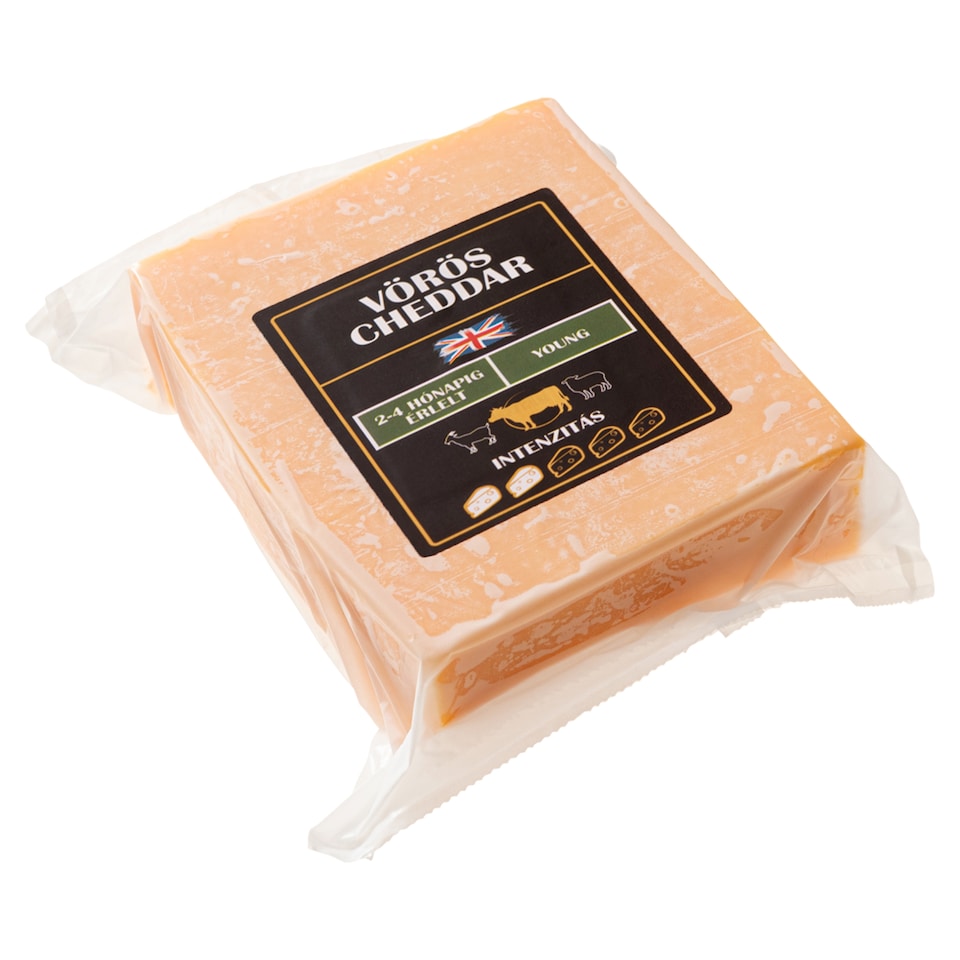 Zsíros, félkemény, vörös cheddar sajt