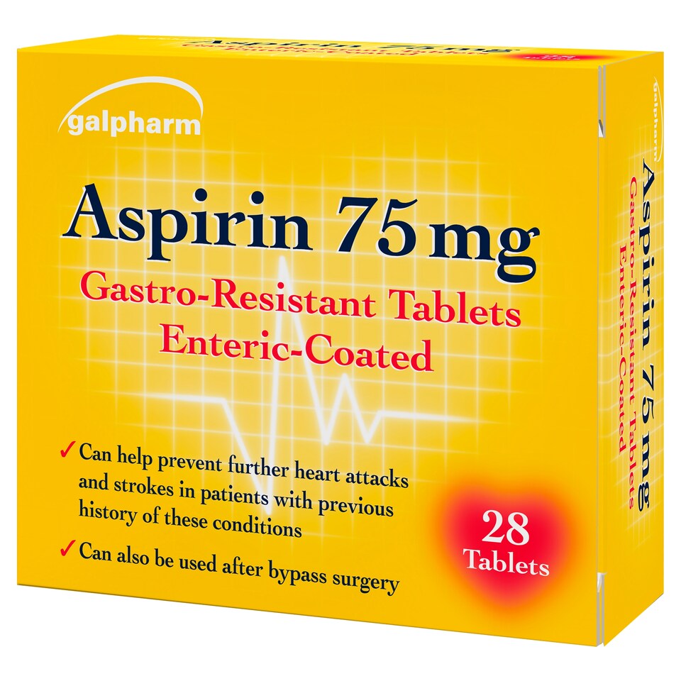 Galpharm Aspirin 75mg Gastro Resistant Tablets 28s