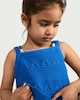 image 2 of F&F Girls 2-Piece Pure Cotton Knitted Top and Shorts Set in Blue