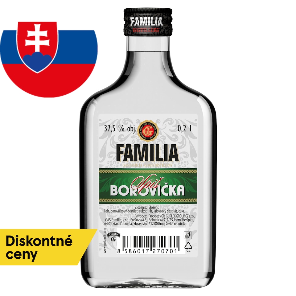 Gas Familia Spiš Juniper 37.5% 0.2 L