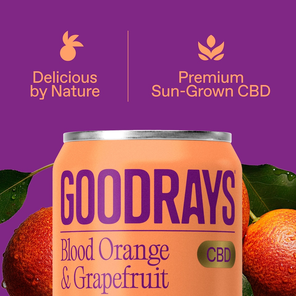 image 1 of Goodrays CBD Blood Orange & Grapefruit Drink 4 x 330ml