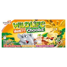 Wildlife Choobs Strawberry Raspberry & Apricot Yogurt 6X37g