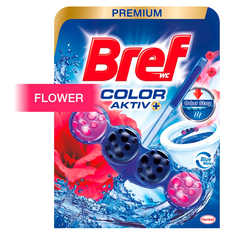 Obrázek 1 pro produkt Bref Color Aktiv Flower tuhý WC blok 50g