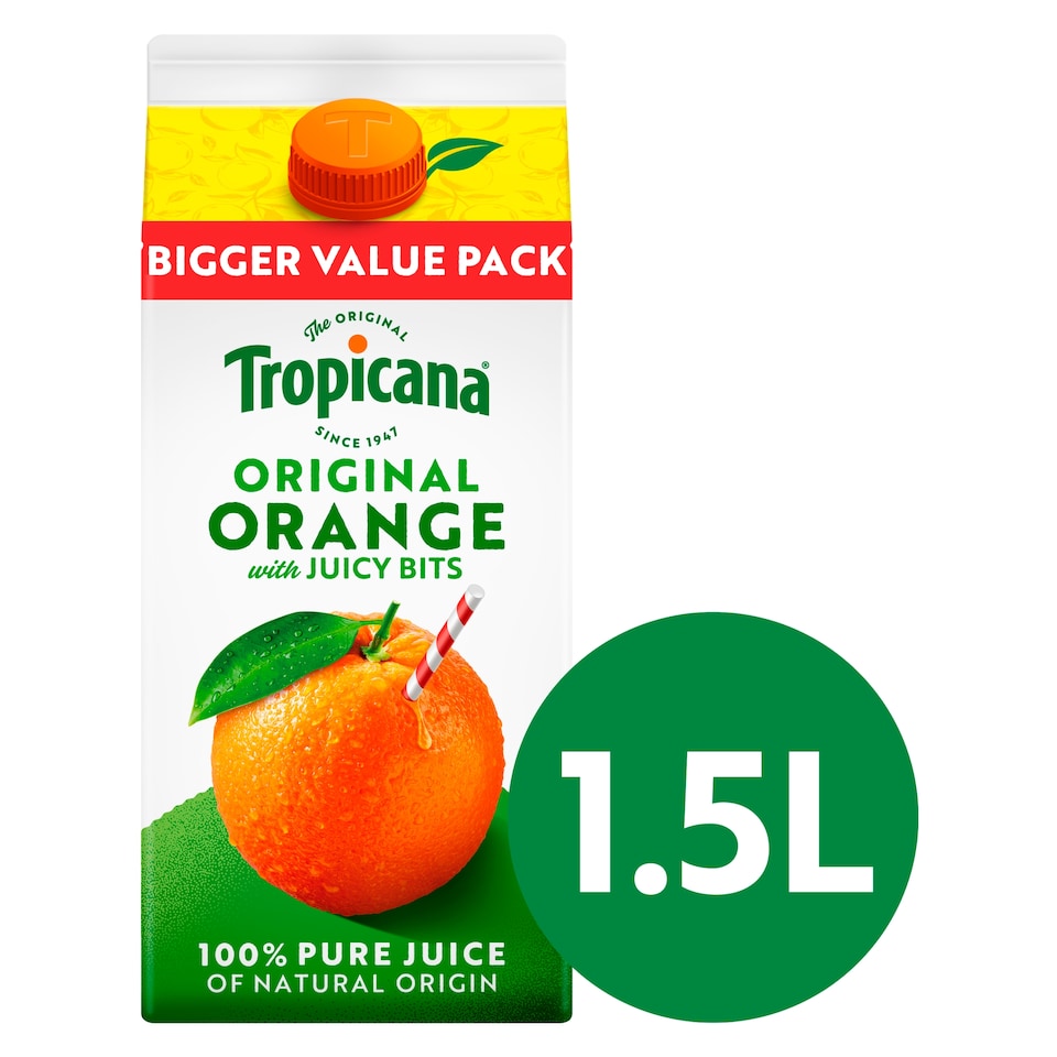 image 1 of Tropicana Original Orange Fruit Juice With Bits 1.5L
