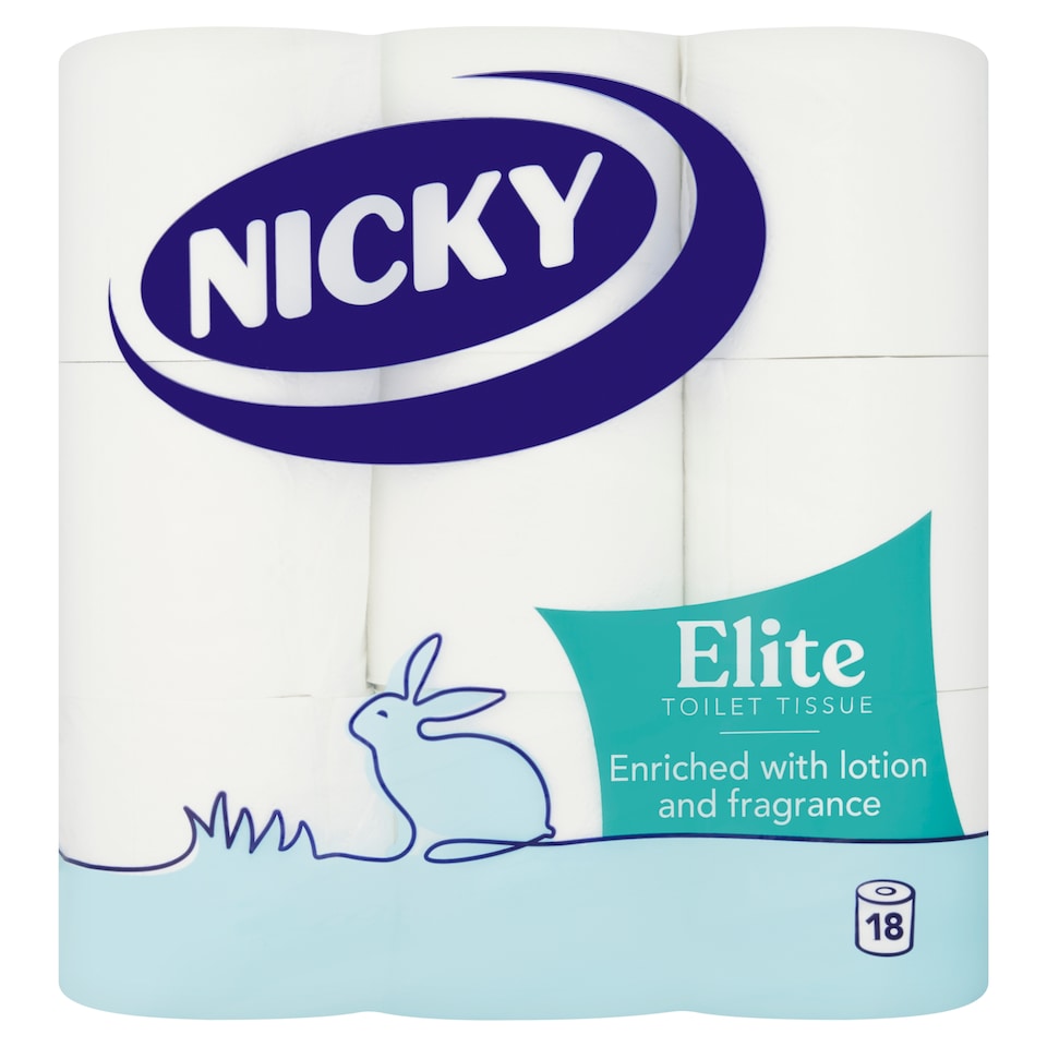 Nicky Elite T/Tissues White 18 Rolls