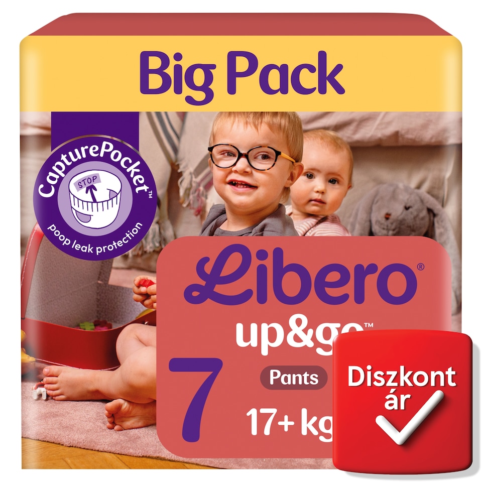 Libero Up&Go Big Pack bugyipelenka, méret: 7, 17+ kg, 32 db  1. kép