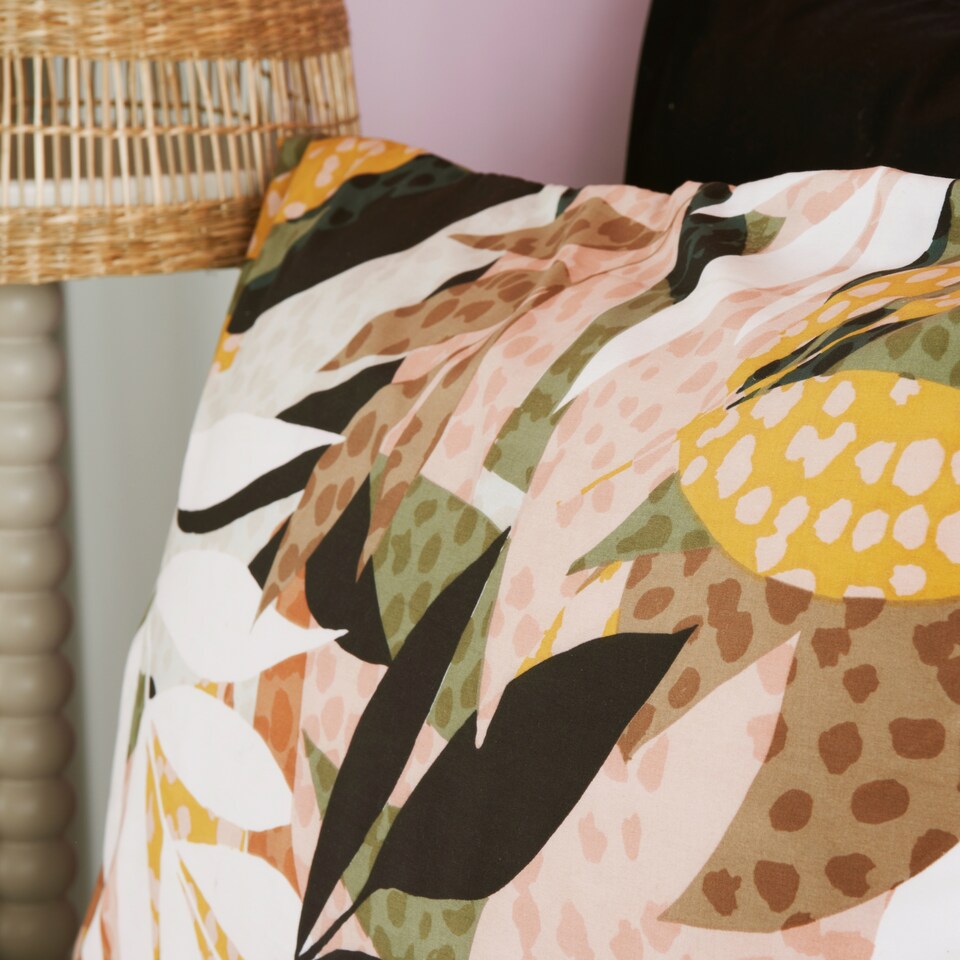 image 1 of Cosmo Living Graphix Leaf Duvet Set Double