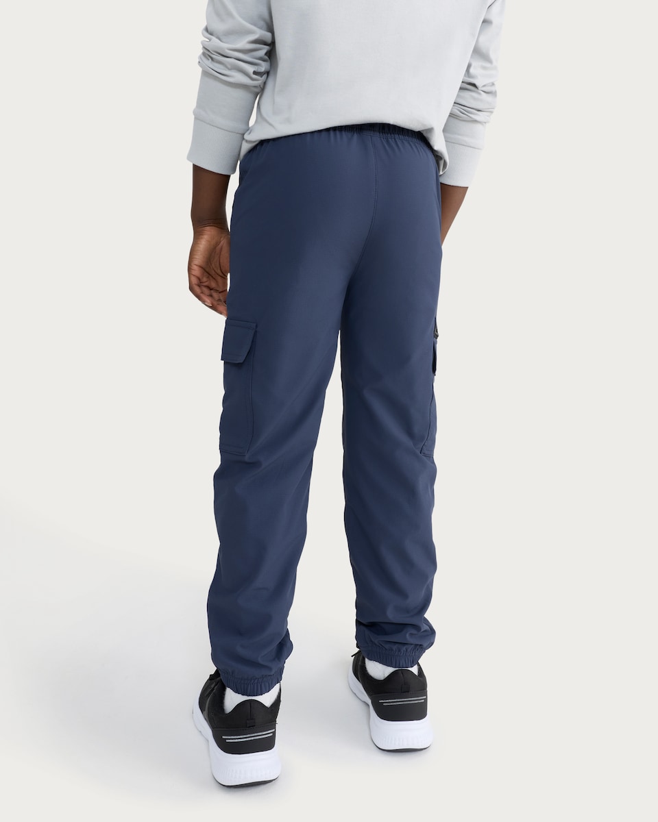 image 1 of F&F Boys Lined Cuffed Cargo Trousers  in Navy