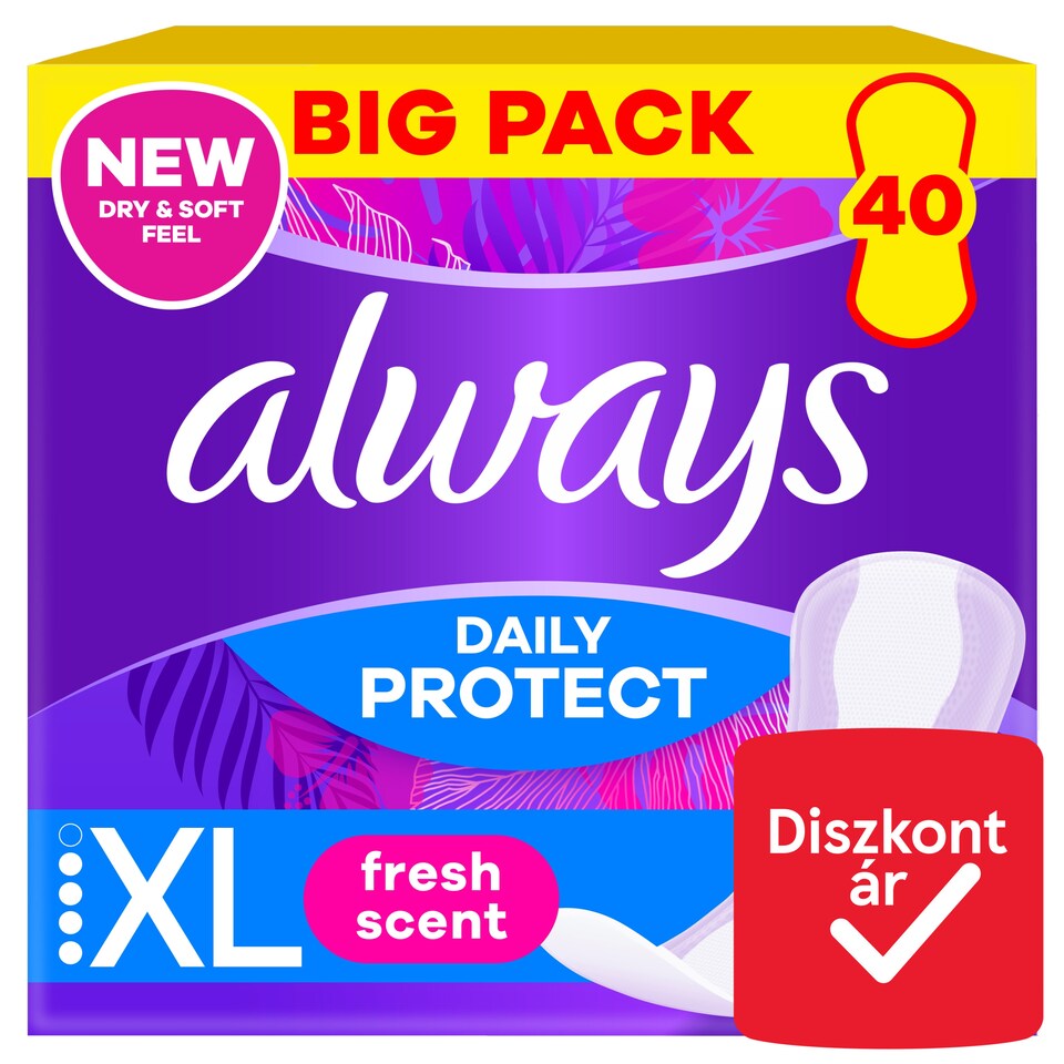 image 1 of Always Daily Protect Extra Long With Fresh Scent Pantyliners 40 Count