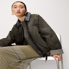 The F&F Edit Cotton Rich Barn Jacket in Khaki