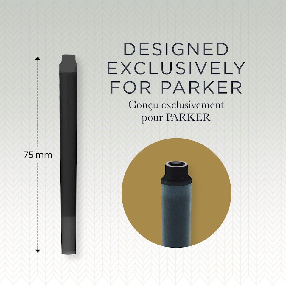 image 1 of Parker Fountain Pen Refills, Long Black Cartridges, 10 Count
