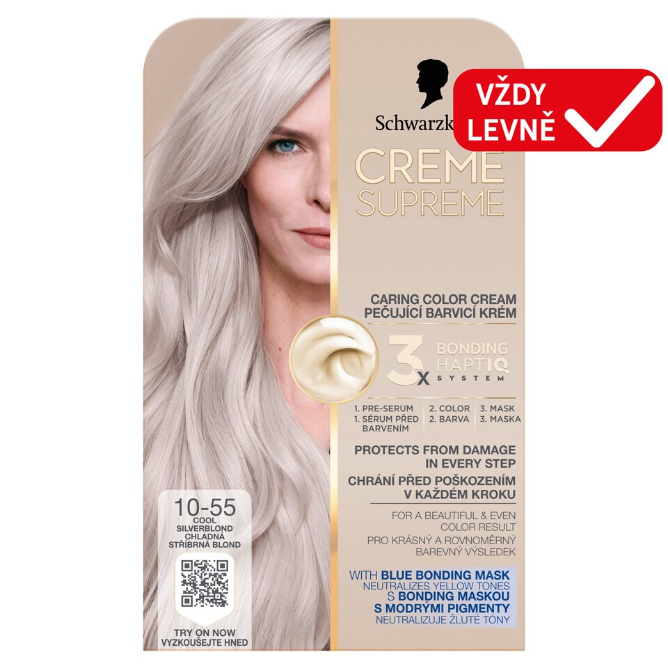 Obrázek 1 pro produkt Schwarzkopf Creme Supreme Pečující barvicí krém 10-55 chladná stříbrná blond