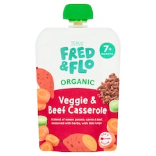 TESCO FRED & FLO Organic Veggie & Beef Casserole 130g