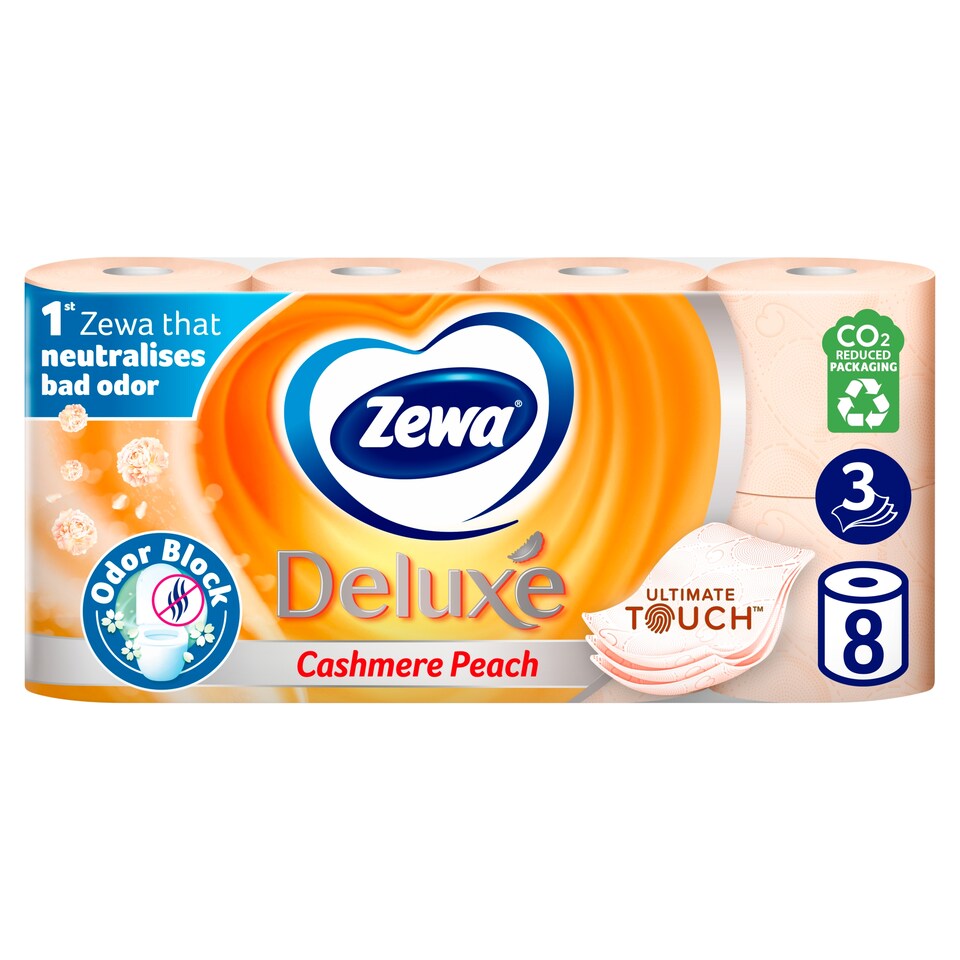 image 1 of Zewa Deluxe Cashmere Peach Toilet Paper 3 Ply 8 Rolls