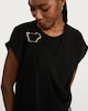 image 1 of F&F Draped Metal Detail Top in Black