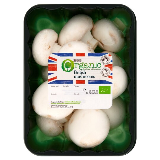 Tesco Organic White Mushrooms 320G Tesco Groceries