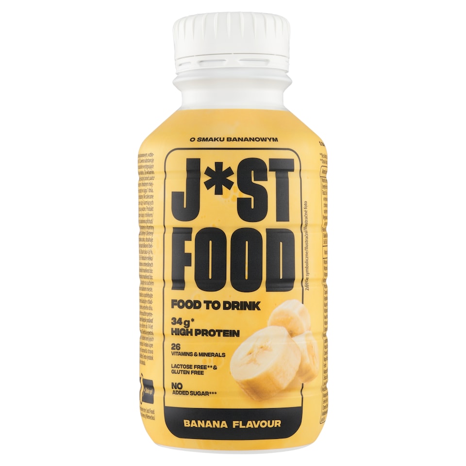Obrázek 1 pro produkt Just Food Bezlaktózový nápoj s mlékem s banánovou příchutí 500ml