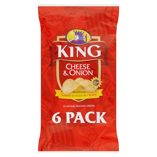 King Cheese & Onion Crisps 6 X 25G