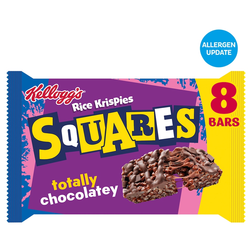 image 1 of Kellogg's Rice Krispies Squares Chocolate Snack Bars 8x36g