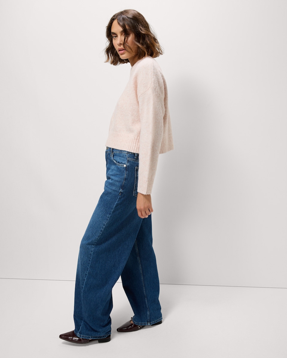 image 1 of F&F Cropped Knitted Jumper in Pink
