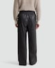 image 3 of The F&F Edit Faux Leather Wide Leg Drawstring Joggers in Brown